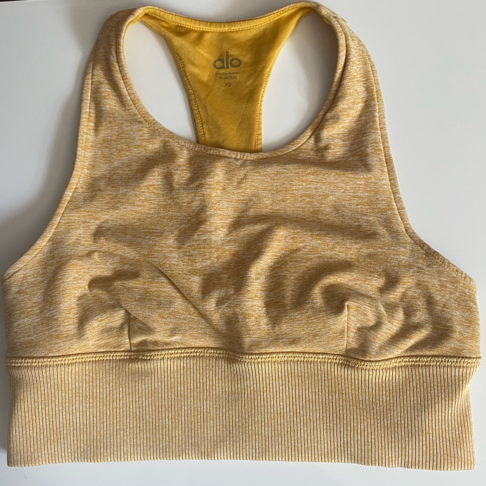 Yellow Alo Yoga XS Sports Bra